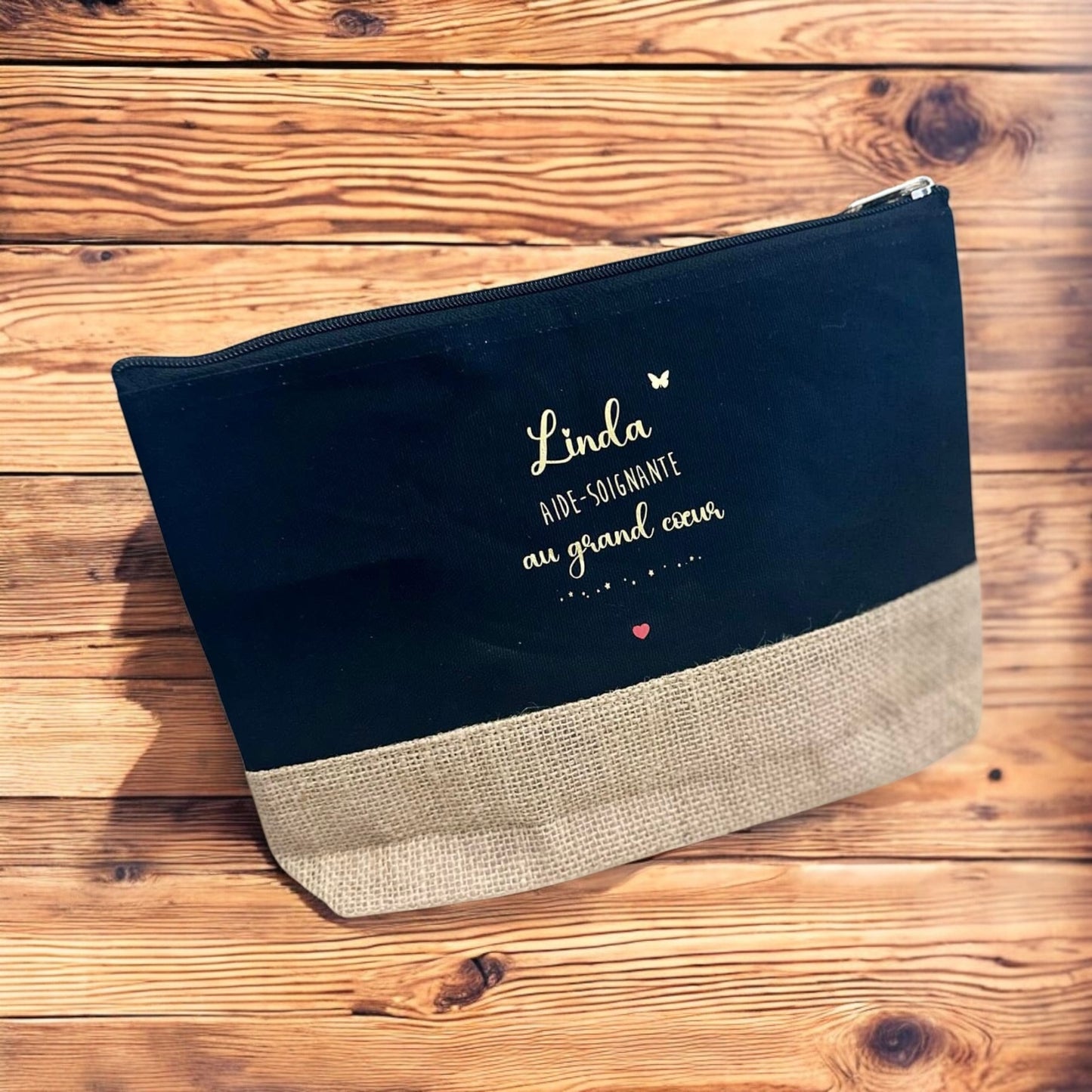 Pochette jute personnalisée